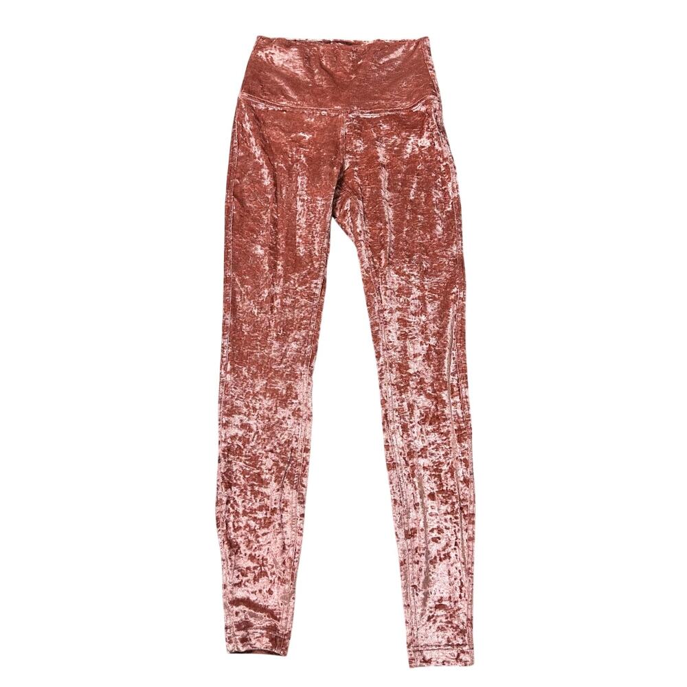 Lululemon Wunder Lounge High-Rise Tight 28" Crushed Velvet Soft Cranberry Pink - Picture 2 of 7